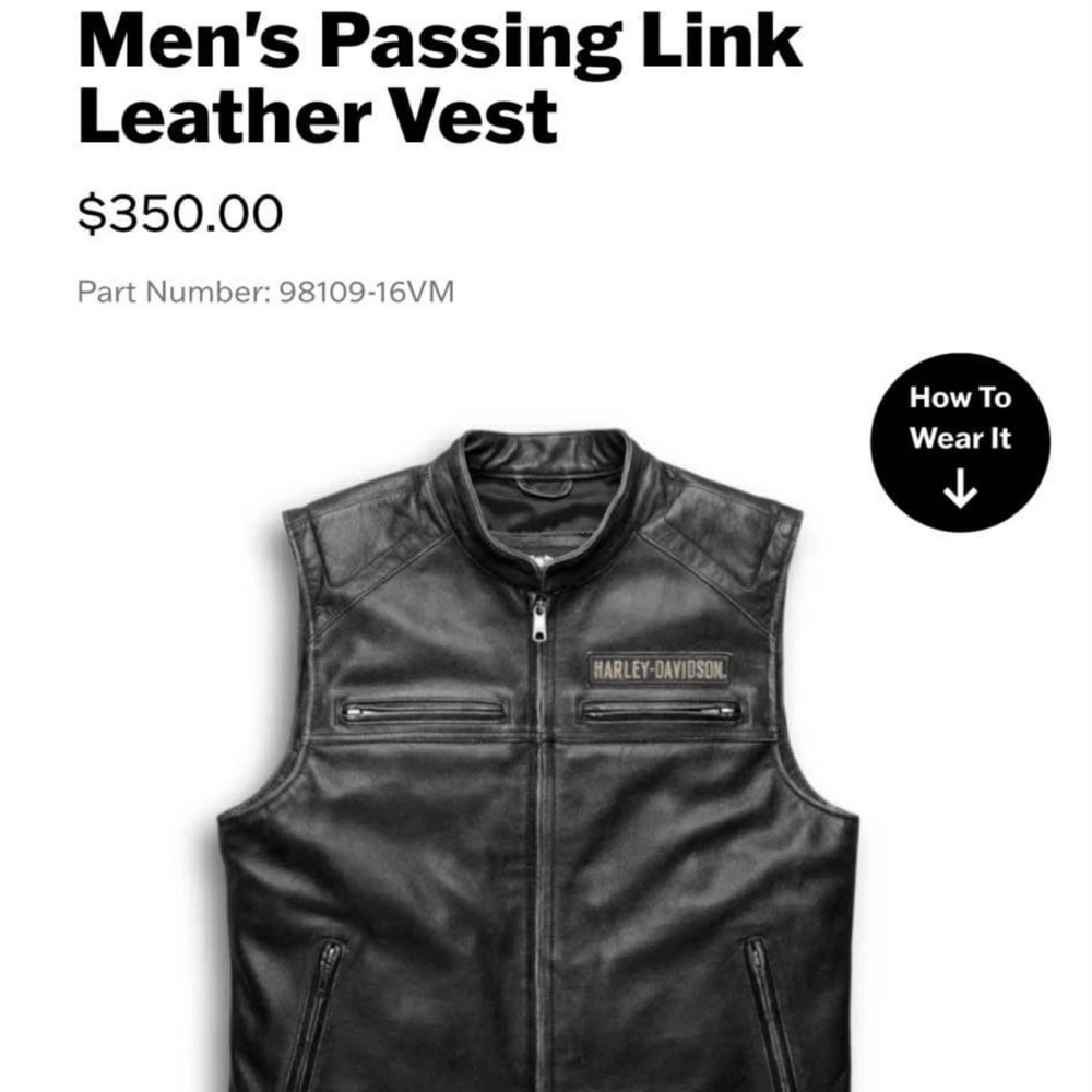 Men’s passing Link, leather Harley Davidson vest